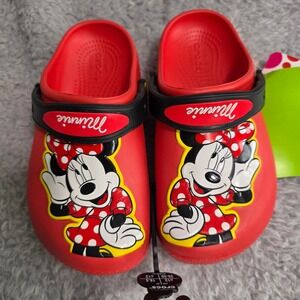 Crocs Minnie Mouse Clogs Red‎ Disney Character Kids Size C12 New